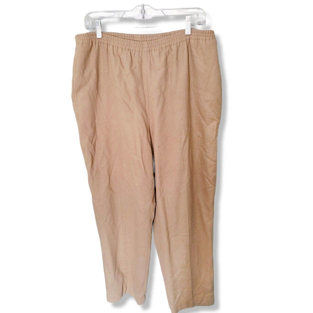 Tog Shop Wool satin lined dress Pants Elastic Pull On 2X 16/18 petite pockets